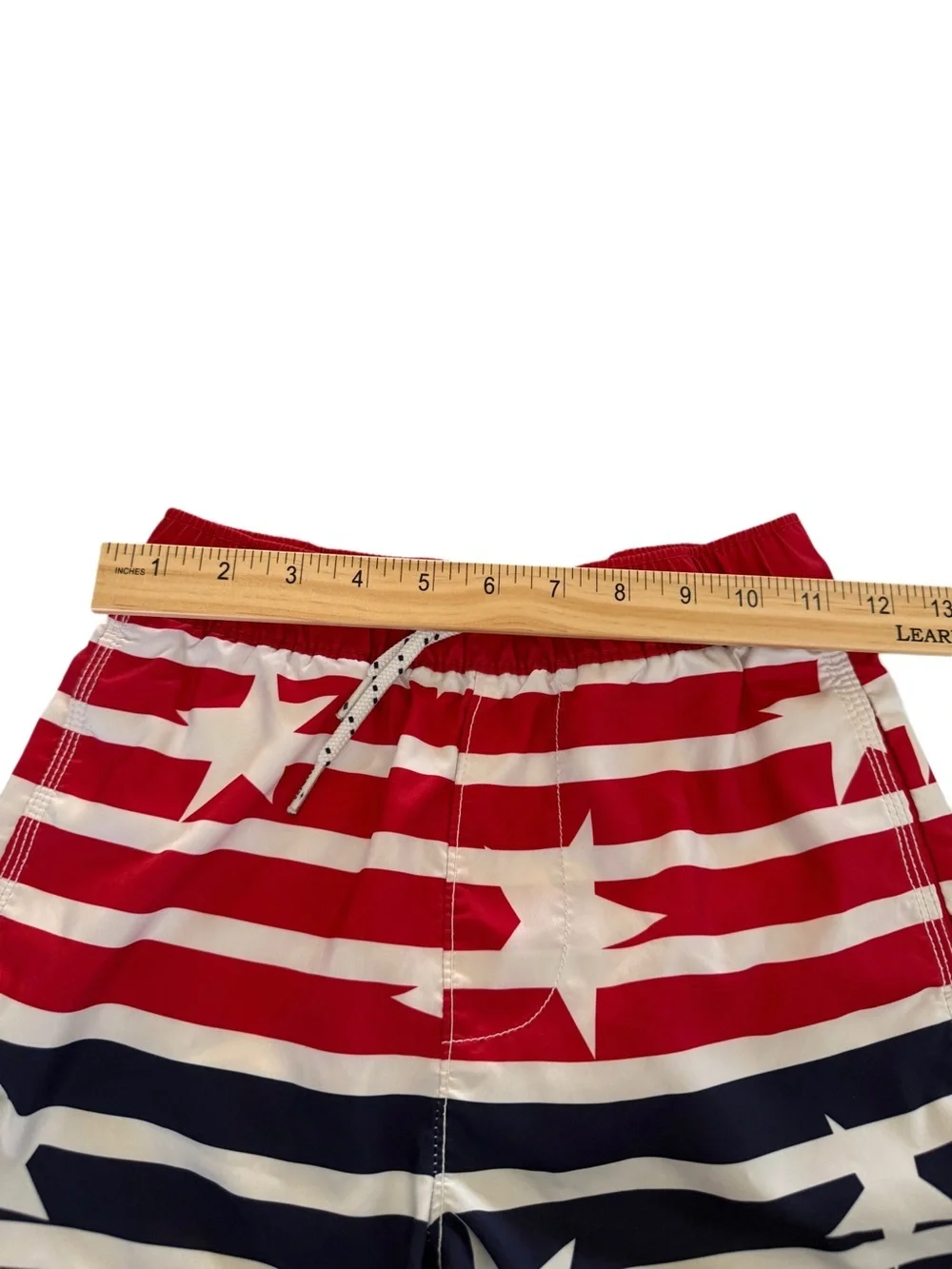 GAP Boys Red White Navy Star Stripe Patriotic American Flag Swim Shorts Medium